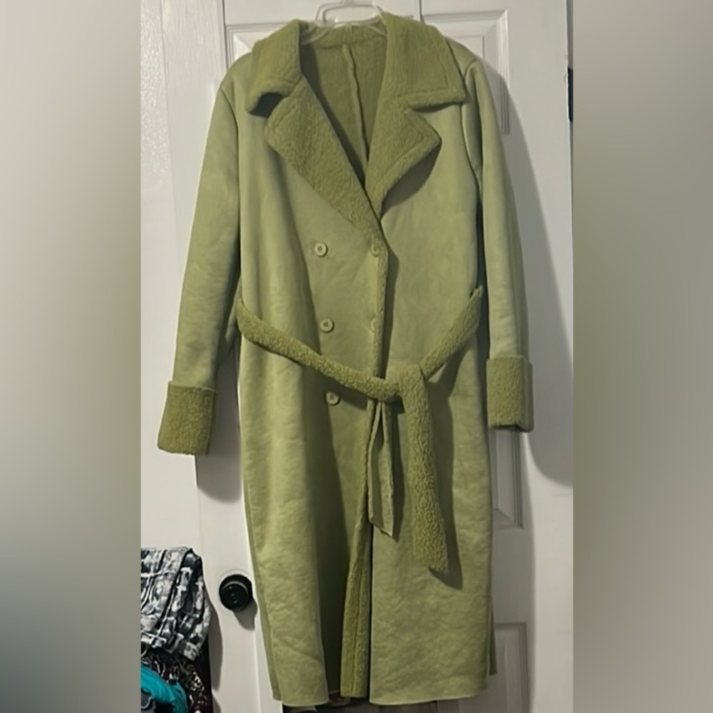 SHEIN Green Teddy Jacket
